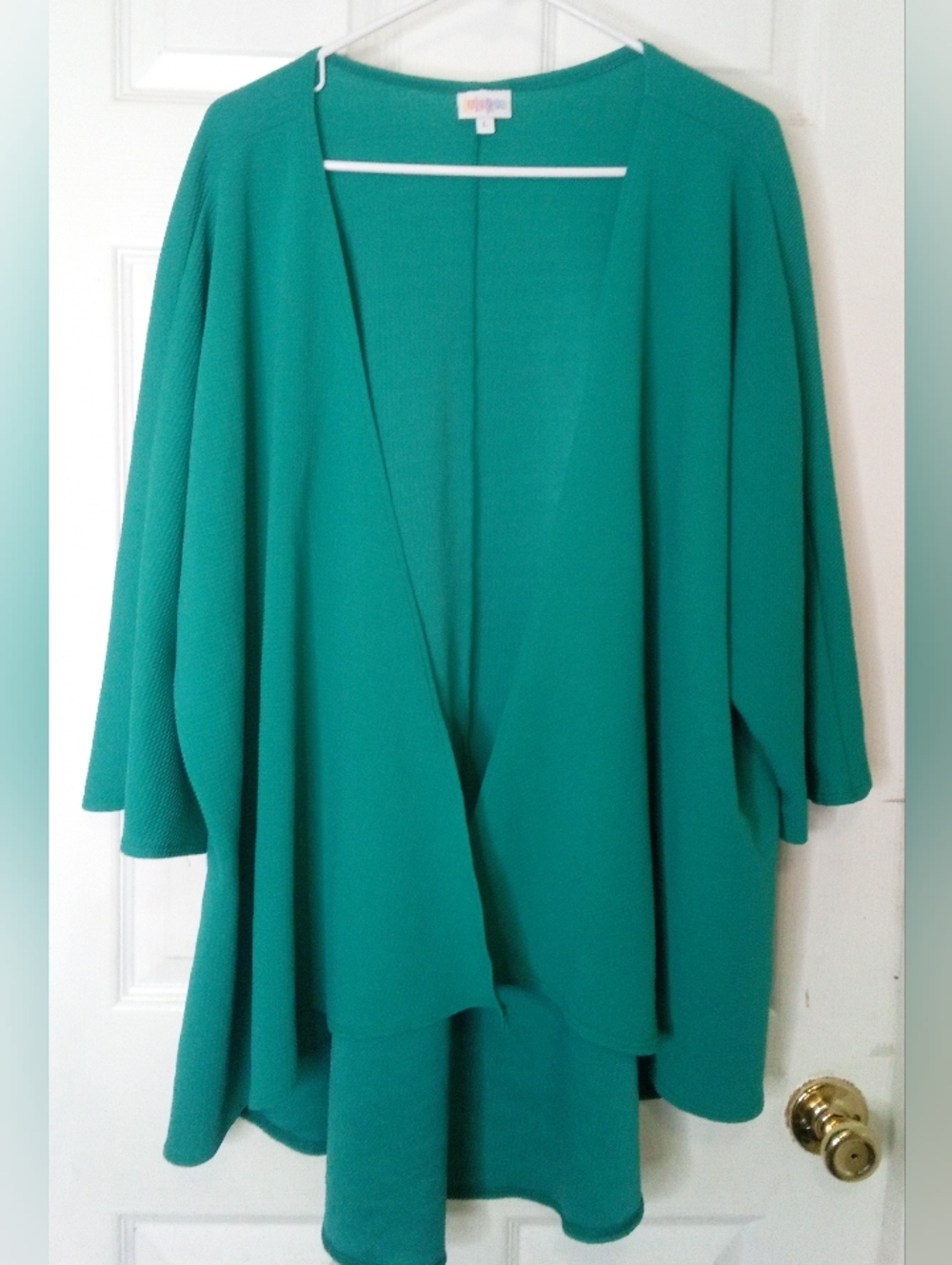 LuLaRoe Open-Front Cardigan in Teal Green